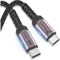 Reagle USB C Ladekabel 5 Meter 240W 5A PD Schnellladekabel für Smartphone Tablet Laptop MacBook Pro Air iPad iPhone 15 16 QC 4.0 Nylon Verstärkt