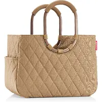 Reisenthel Shopper "loopshopper L", beige (rhom. ginger), B:46cm H:34,5cm T:25cm, Polyester, Taschen, Shopper, gepolsterte Griffe, Standfüße, Reißverschlusstasche, Stecktaschen