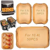 OEM Airfryer-Bakpapier-Set, 200 Stück, 5,2L + 10,4L, hittebeständig, antiaanbak, für Frittieren, Backen und Kochen