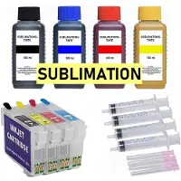 Inkpro Wiederbefüllbare Tintenpatronen kompatibel mit Epson 503 XL + 4 x 100 ml Sublimationstinte für Epson XP-5200, XP-5205, WF-2960 DWF, WF-2965