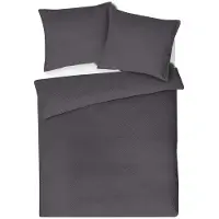 MULTITEX Bettwäsche, Damast-Bettwäsche, 100 % Baumwolle, , geometrisches Muster 160x200 Dunkelgrau