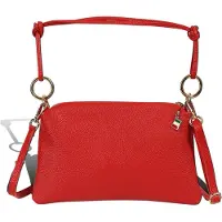 DrachenLeder Florence Leder Tasche Damen Umhängetasche rot 28x2x17cm inklusive Italien Flagge D2OTF861R3