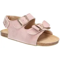 American Club AK06, Mädchen Sandalen Klettverschluss Leder-Einlegesohle bequem, Pink 28