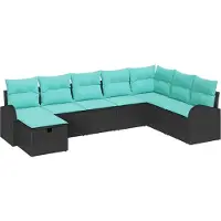 Syfax Gartensofa-set 8 stk. Schwarz Poly-Rattan