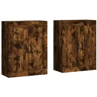 vidaXL Wandschränke 2 Stk. Räuchereiche Holzwerkstoff