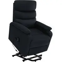 vidaXL Massagesessel mit Aufstehhilfe Schwarz Stoff