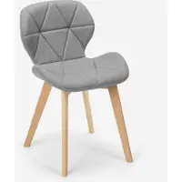 AHD Amazing Home Design Nordic Design Stuhl Holzbeine Stoff Küche Bar Restaurant Whale - Grau