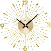 AMS W9653 Wanduhr mit goldfarbenen Metallstäben
