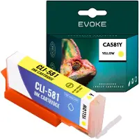 Evoke kompatible Tinte für Canon CLI-581XL CLI581XL CLI-581Y Gelb 12 ml 850 Seiten PIXMA TR7550 8550; TS6150 6151 6250 6251 6350 6350a 6351 705 705a 8100 8150 8151 8152 8250 8251 8252 9150 9155