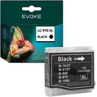 Evoke kompatible Tinte für Brother LC-970 LC970 LC-1000 LC1000 LC970BK LC1000BK Schwarz 36 ml 900 Seiten DCP-135C 130C 150C 357C