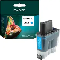 Evoke Cartus Druckertinte für Brother 900C, cyan, 15 ml, 500 Seiten, LC900C, kompatibel mit DCP-110C, DCP-115C und MFC-410CN