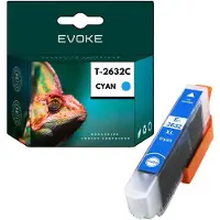Evoke kompatible Tinte für Epson T2632 2632 C13T26324010 Cyan 13 ml 930 Seiten Expression Premium XP-510 XP-520 XP-600 XP-605 XP-610 XP-615 XP-620 XP-625 XP-700 XP-710 XP-720 XP-800 XP-810 XP-820