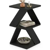 Dmora Serino - Couchtisch, 30x30x54h cm Schwarz, 2 Fächer