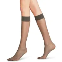 Falke Kniestrümpfe "Matt Deluxe", Damen, Gr. 35-38, grau (carbon (3275)), Obermaterial: 83% Polyamid PA. 17% Elasthan EL., matt, Socken Kniestrümpfe