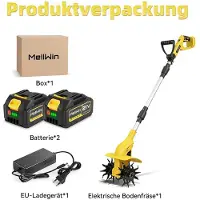 StarTech.com Kabellose Elektro-Bodenfräse - Gartenkultivator 18V - 1600W - 1000 U/min - 16 cm Arbeitstiefe/22 cm Breite - 2x 3,0Ah Akku enthalten