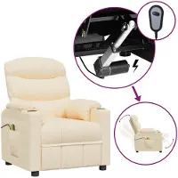 vidaXL Massagesessel Elektrisch Creme Stoff