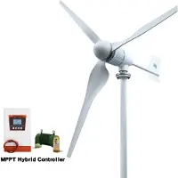 StarTech.com Windkraftanlage Haushalt - Horizontale Windturbine 8000W - 24V Super Control - 3 Flügel - Anlauf ab 2 m/s - Geräuscharm - Weiß