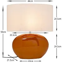Kare Tischleuchte Beo, orange, Baumwolle, Höhe 50 cm E27