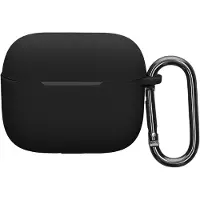 Kwmobile Schutzhülle für Oppo Enco Air 4i Hülle - TPU Silikon Case für Kopfhörer Ladecase - stoßfestes Cover mit Karabiner - Schwarz