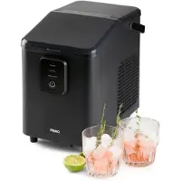 Primo PR409IB Eiswürfelmaschine - Eiswürfelbereiter mit Eislöffel - 0.8L - 12kg/24h - 9 Min. - Mattschwarz