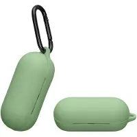 Kwmobile Schutzhülle für Sony WF-C700N Hülle - TPU Silikon Case für Kopfhörer Ladecase - stoßfestes Cover mit Karabiner - Matcha Grün