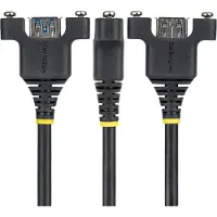 StarTech.com .com 2m USB-A Panelmontage Kabel, USB-A Stecker auf Buchse, USB 5Gbps Erweiterungskabel, Panelmontage Adapter, 2 m, USB A, USB A, USB 3.2 Gen 1 (3.1 Gen 1), 5 Gbit/s, Schwarz
