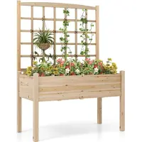 Northix Hochbeet mit Spalier, 119x60x160 cm, Pflanzkübel Holz