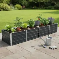 StarTech.com Erhöhtes Hochbeet - Gartenbeet Rahmen - 320x80x45 cm - Verzinkter Stahl - Offener Boden - Schwarz