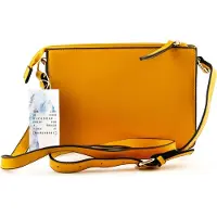 Warehouse Damen-Umhängetasche Double Gusset Crossbody gelb klein