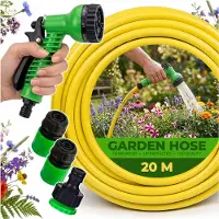 Home Markt24 Gartenschlauch-Set Mit Spritzpistole Und Anschlüssen, Citron, 1/2", 3-Lagig, 20 M