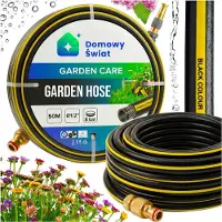 Home Markt24 Gartenschlauch 50 m Schwarz aus weichem PVC 3-lagig UV-beständig 8 bar Betriebsdruck