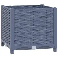 StarTech.com Erhöhtes Pflanzenbeet - Hochbeet Blumenkasten - 40x40x38 cm - Polypropylen - Für Garten und Balkon - Blaugrau