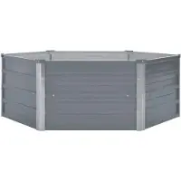 StarTech.com Hochbeet Pflanzkasten - Gartenbeet - Verzinkter Stahl - 129x129x45 cm - Bodenlos - Für Blumen und Gemüse - Grau