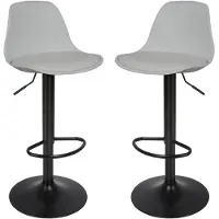 StarTech.com Barhocker 2er Set - Drehbarer Barstuhl - Höhenverstellbar 360° Drehung - Leise Gasdruckfeder - Modernes Minimalistisches Design - Dunkelgrau