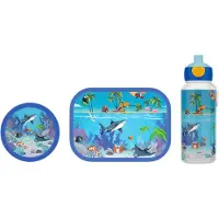 Mepal Lunchbox "Lunchset Campus 3er Set", bunt (tropical ocean), B:2cm H:2cm L:2cm, ABS-Kunststoff, Lebensmittelaufbewahrungsbehälter, Lunchbox