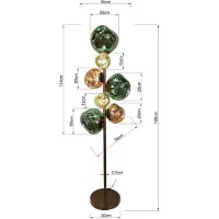 Kare Stehlampe Burbuja, Multicolour, für Wohn- / Esszimmer, Glas, Modern, Stehlampe