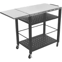 StarTech.com Grillwagen Outdoor - BBQ Arbeitstisch - 4 Ebenen 90 kg je Ablage - Klappbar - Edelstahl - 4 Rollen mit Bremse - 80x50x83 cm - Silber