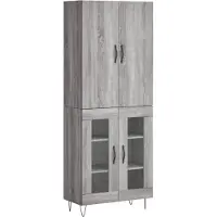 vidaXL Highboard Grau Sonoma 69,5x34x180 cm Holzwerkstoff