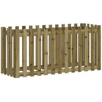 vidaXL Hochbeet Lattenzaun-Design 150x50x70 cm Kiefernholz Imprägniert