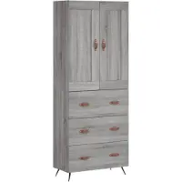 vidaXL Highboard Grau Sonoma 69,5x34x180 cm Holzwerkstoff
