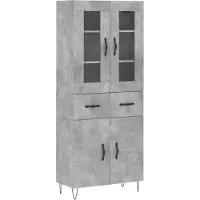 vidaXL Highboard Betongrau 69,5x34x180 cm Holzwerkstoff