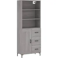 vidaXL Highboard Grau Sonoma 69,5x34x180 cm Holzwerkstoff
