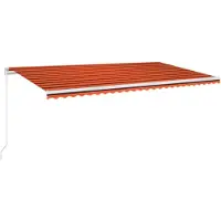vidaXL Markise Manuell Einziehbar mit LED 600x300 cm Orange und Braun