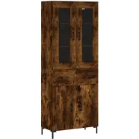 vidaXL Highboard Räuchereiche 69,5x34x180 cm Holzwerkstoff