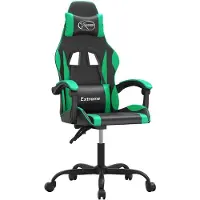 vidaXL Gaming-Stuhl Schwarz und Grün Kunstleder