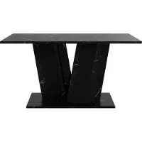 Mirjan 24 Couchtisch Muss, Wohnzimmer Kaffeetisch (Farbe: Marmor Black Royal / Schwarz)