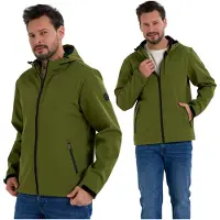 Moraj Herren Softshelljacke - wasserdichte Jacke Größe L - Übergangsjacke grün - winddichte Jacke