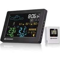 Bresser MeteoTemp Baro HZ Wetterstation Schwarz - Präzise Wettervorhersage &
