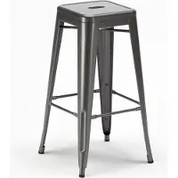 AHD Amazing Home Design Barhocker 76cm aus stahl metall für bar und küche Steel Up - Grau