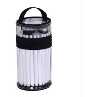 INF Zylindrisches Transparentes Mäppchen - Stifthalter Tasche, 1 Stück Schwarz
